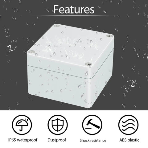 Hella Weatherproof Plastic Project Box With Ip65 Waterproof Grade For Diy Electronics And Pcb Mounting, gray enclosure with water droplets.