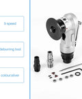 45 Degree Manual Pneumatic Chamfering Machine For Metal Trimming And Deburring. Durable silver deburring tool with 5-speed settings.
