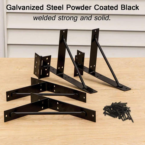 No Sag Corner Brace Kit For Shed Doors, Driveway Gates, Corral Gates, And Wood Windows, Heavy Duty Galvanized Steel, Powder Coated Black, rust resistant.