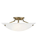 Oasis 3 Light Ceiling Mount Antique Brass Finish Modern Steel Build Contemporary Living Room Ceiling Light Fixture With Dope Clean Lines And Easy Install In Any Room