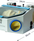 Professional Grade Dental Lab Dust Collector Box With Bright LED Viewing Window And Slick Dual Filter System For Precision Sandblasting, 36x34x30 cm.