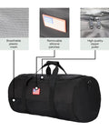 Mesh Scuba And Snorkeling Gear Bag Tough As Nails Heavy Duty Ventilated Duffel With Zippered Compartments And Adjustable Shoulder Strap Durable 600D Oxford Cloth For Saltwater Use Black, showing close-up of mesh, silicone patch, and zippers.