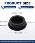 11 Pack T Shaped Silicone Plugs 41.3mm 1 5 8 Inch Round Rubber Stopper Snap In Hole Seal For 40 41.3mm Holes Waterproof