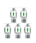 Five Pack Bronze Pendent Sprinklers Brimming With 93 Degree Thermal Trigger And Snug One Half Inch Connections Crafted For Hardworking Gyms And Public Venues To Provide Hella Dependable Fire Suppression Without Giving You Any Grief During Setup. Close-up view of five bronze pendent sprinklers with thermal trigger.
