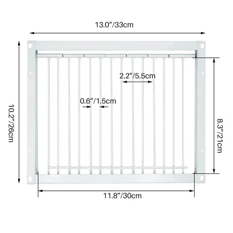 11.8 Inch Pigeon Door Entrance For Racing Pigeons Built Tough T Bar Iron Wire Cage Door with dimensions and details