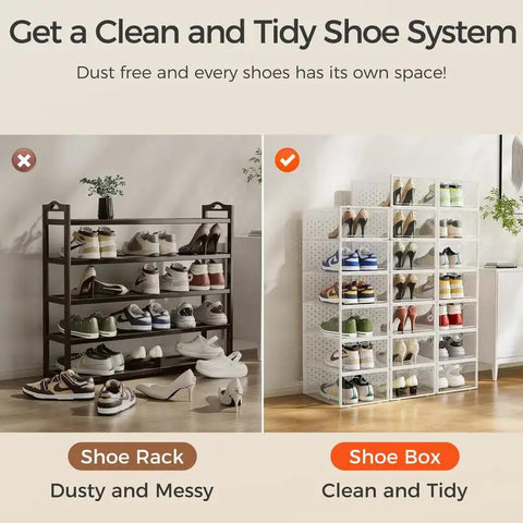 15 Pack X Large Clear Stackable Shoe Storage Boxes Fits Men Size 12 Women 13 With Locking Buckles Keep Kick Game Sharp And Closet Drama Zero Using These Legit Durable Plastic Sneaker Cases