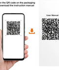 Smartphone displaying QR code and instruction manual for Solar Panel Connector Wrench Kit For MC4 Cables 1000V To 1500V Wrench.