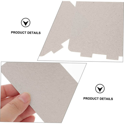 Close-up of 6Pcs Mica Sheet Thermal Pad Kit for microwave oven waveguide cover and heat insulation. Easy to cut DIY repair parts.
