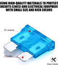 Shop Grade 300 Piece Automotive Fuse Assortment Kit With Standard Mini And Small Blade Fuses 2A To 40A Tough Zinc Build Plus Extractor Tool For Work Trucks Daily Drivers close-up of a blue blade fuse, PC material and zinc alloy, labeled for easy identification.