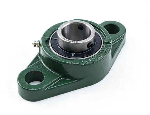 Ten Piece Set Heavy Duty Cast Iron Pillow Block Bearings 1 Inch Bore Two Bolt Flange Replacement For UCFL20516 Fits Farms Conveyors Garage Doors Manufacturing Systems Superior Vibration Resistance Long Last Performance For Workhorse Tasks. Green cast iron pillow block bearing, 1 inch bore, two-bolt flange