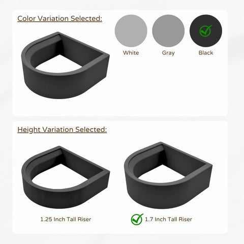 Black riser insert 1.7 inch tall for Keurig K-Express K-Iced K-Cafe, drip tray upgrade, mug stand attachment, riser only, reduces splashes