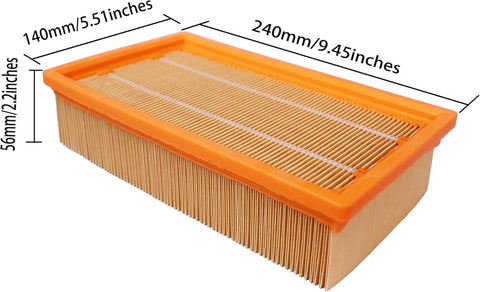 Premium NT25 HEPA Filter Replacement For Karcher NT Series And Hilti VC 20U 40U UM Vacuum Cleaners, Flat-Pleated 240x140x55 Mm