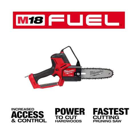 M18 FUEL Hatchet 8 Inch Pruning Saw Bare Tool Only displaying brand logo and key features