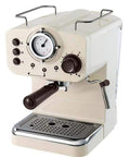 Retro Dope Semi Automatic Espresso Machine For Home Or Cafe White Metal Body With Steam And Tea Function Easy To Clean