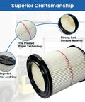 Two Pack 38754 Replacement Filters For Wet Dry Vacuum Cleaners 5 To 20 Gallon Red Stripe General Purpose Replacement Filters