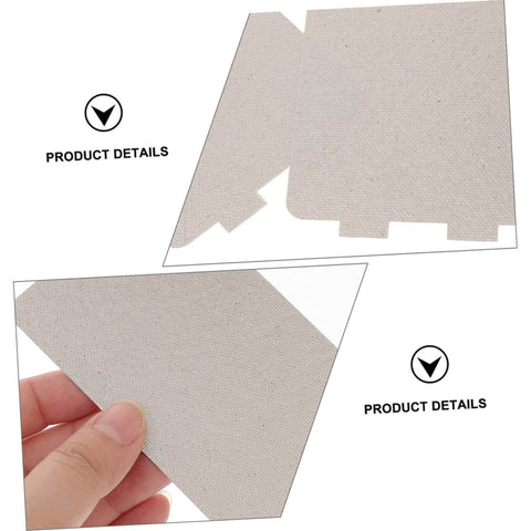 Close-up of hand holding Six Pack Microwave Waveguide Mica Sheet Covers for Heat Insulation and Splatter Guard Replacement Pads