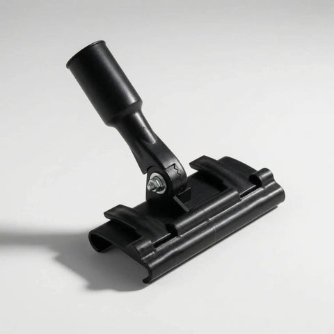 Sturdy Floor Coating Roller Clamp Accessory With Metal Handle Grip Holder Attachment For Tight Control And Stable Base, Ideal For Workshop Use, Industrial Tasks, And DIY Repairs. Black metal clamp accessory with handle and rectangular base