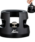 Next Level Adjustable Espresso Tamping Station For 51 To 58mm Portafilter solid aluminum base with adjustable knob.