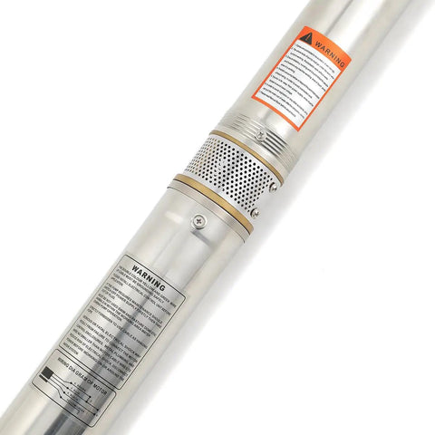 Stainless steel body of 3 Inch Bore Deep Well Submersible Pump 110V 0.33HP With External Control Box 157 Ft Head 18.5 GPM Water Well Pump