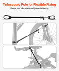 Telescopic pole for flexible fixing on Heavy Duty Bike Repair Stand With 85 Lb Capacity, Adjustable 40.7 To 64.1 Inch Height.