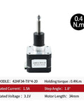 Built Tough Nema 17 Ball Screw Linear Actuator With Fixed Shaft Electric Cylinder Assembly Slick Motion Drive Dead Simple Upgrade For 3D Printer And Robotics Projects Plug And Play, close-up of motor with specifications.