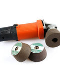 Heavy Duty Emery Buffing Wheel For Tile Granite Stone Marble Ceramic Carving And Polishing With Thickened Abrasive Sanding Disc Angle Grinder Tool Super Durable And High Performance 100 Grit with angle grinder and sanding discs.