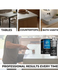 Heavy Duty Water Based Concrete Countertop Sealer Features A Smooth Matte Finish And Food Safe Formula With Low Voc And Two Component Polyurethane Shield For Hella Tough Kitchen Renovations One Kit shown on countertops being applied.