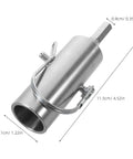 Universal Rv Dump Jack Drill Adapter Heavy Duty Premium Steel Drive Shaft Connector close-up showing dimensions and design.