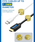 Three Pack Upgraded Cord Management Clips With Extra Large Adhesive Base For Desk And Nightstand No Slip Grip For Chargers USB Wires Aluminum Gold Cable Clips For Charger Holder