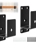 Beefed Up Heavy Duty 2x4 Door Barricade Brackets with Drop Open Steel U Holder, 4mm steel construction for home security reinforcement.
