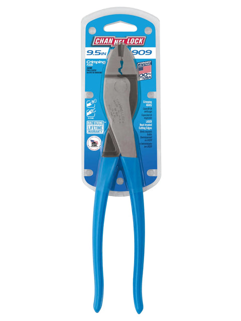 9.5 Inch Wire Crimping Tool For Insulated And Non Insulated Terminals With Center Cut Pliers And Cutter in packaging