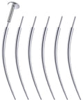 Six-Piece 18G Titanium Curved Piercing Taper Insertion Pins For Threadless Push-In Nose Rings ASTM F136