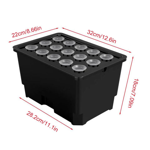 Hydroponic Growing Box For Home And Small Farm Soilless Cultivation System With 15 Pod Kit ABS Construction dimensions shown