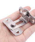 Heavy Duty Sliding Barn Door Latch With 90 Degree Angle Gate Lock Bolt For Wine Cabinet Drawer And Window Furniture Hardware in hand.