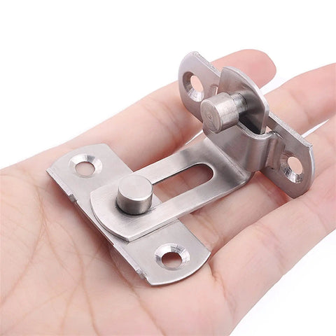Heavy Duty Sliding Barn Door Latch With 90 Degree Angle Gate Lock Bolt For Wine Cabinet Drawer And Window Furniture Hardware in hand.