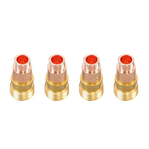 Stubby gas lens components from 81 Piece TIG Welding Torch Accessories Kit With Stubby Gas Lens, Alumina Nozzles Twelve, Glass Cups