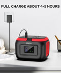 Portable Power Station 97.68Wh Solar Generator With 110V AC Output 120W Peak USB Fast Charge DC LED Light on desk charging