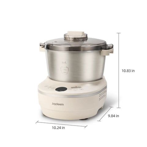 Joydeem 3.7Qt Electric Dough Maker With Smart Seasonal Fermentation And 150W Motor, stainless steel and plastic, 10.83 in tall.