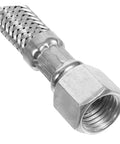 Close-up of stainless pneumatic fitting on Heavy Duty One Quarter Inch By Fifty Foot Air Compressor Hose