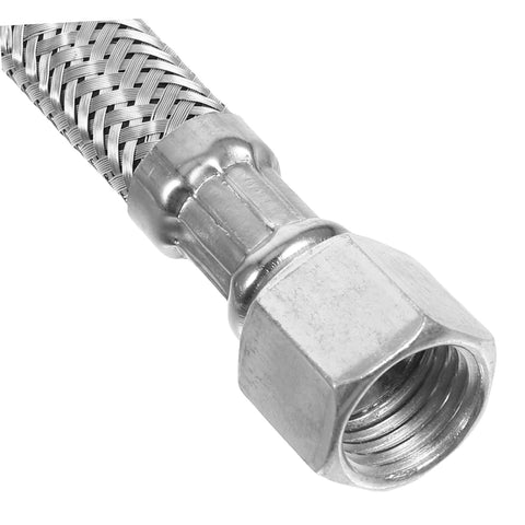 Close-up of stainless pneumatic fitting on Heavy Duty One Quarter Inch By Fifty Foot Air Compressor Hose
