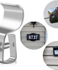 Heavy Duty Vinyl Siding Hooks And Clamps 10 Pack No Hassle Camera Mount For Blink Arlo Ring showing stainless steel clip with installed camera.