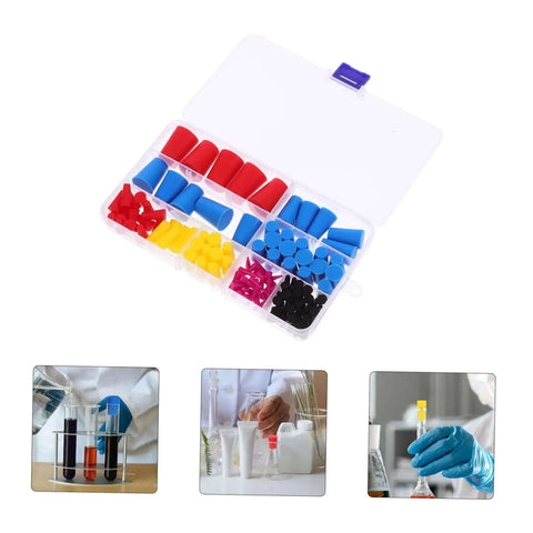 Topperfun High Temp Silicone Rubber Tapered Assortment Kit With Sealing Plugs For Test Tubes Flasks And Tanks To Mask Off Holes Effortlessly, assorted silicone plugs in organizer case