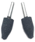 Mounted Grinding Point Set For DIYers And Pros, Quarter Inch Shank, Five Eighths Inch Diameter Conical Abrasive Stones, 2 Pack