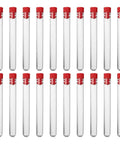 Clear Plastic Test Tubes With Red Caps 100 Pack 13mm By 100mm Mini Tubes With Lids Leak Proof Snap Caps Perfect For Diy Jewelry Beads Powder Spices Liquids Yeast Samples And Lab Experiments. clear plastic test tubes with red caps, 13mm x 100mm, 100 pack