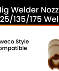 Five Eighths Inch Bore MIG Spot Weld Nozzle Tweco Style Compatible Standard Size Replacement Part For MIG Welders Three Pack