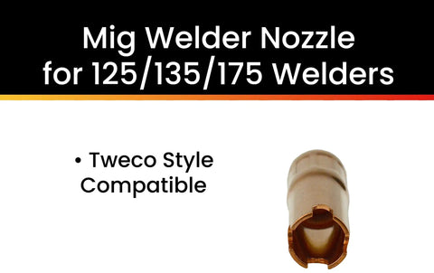 Five Eighths Inch Bore MIG Spot Weld Nozzle Tweco Style Compatible Standard Size Replacement Part For MIG Welders Three Pack