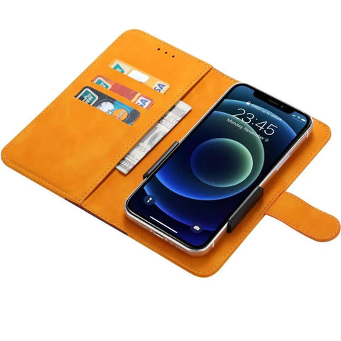 Stunning Yellow-FG Case For Danew Trace T-One Plus Heavy Duty Protection With HD Film Protector And Sleek Design That Nails Every Cutout Without Compromising Style Or Functionality with card slots and phone.