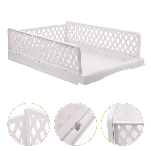 Straight Up Game Changer Plastic Drawer Storage Basket For Clothes Towels And Blankets A Real Slick Closet Organizer Bin with lattice design.