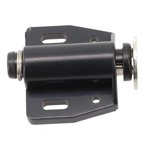 Push To Open Cabinet Door Catch With Magnetic Latch For Kitchen Wardrobe, Beige Finish Delivers Clean Modern Look Plus Soft Close Action To Halt Slamming And Reduce Noise Perfect Minimalist Hardware, close-up angle.