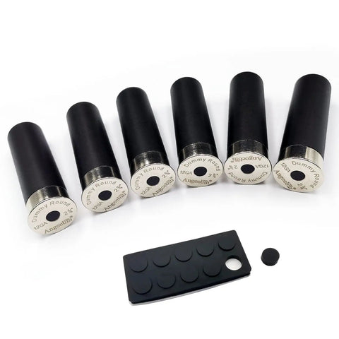 Dry Fire Training Snap Caps 12 Gauge Six Pack For Safe Loading Firing And Misfire Practice Realistic Weight Silver Color.